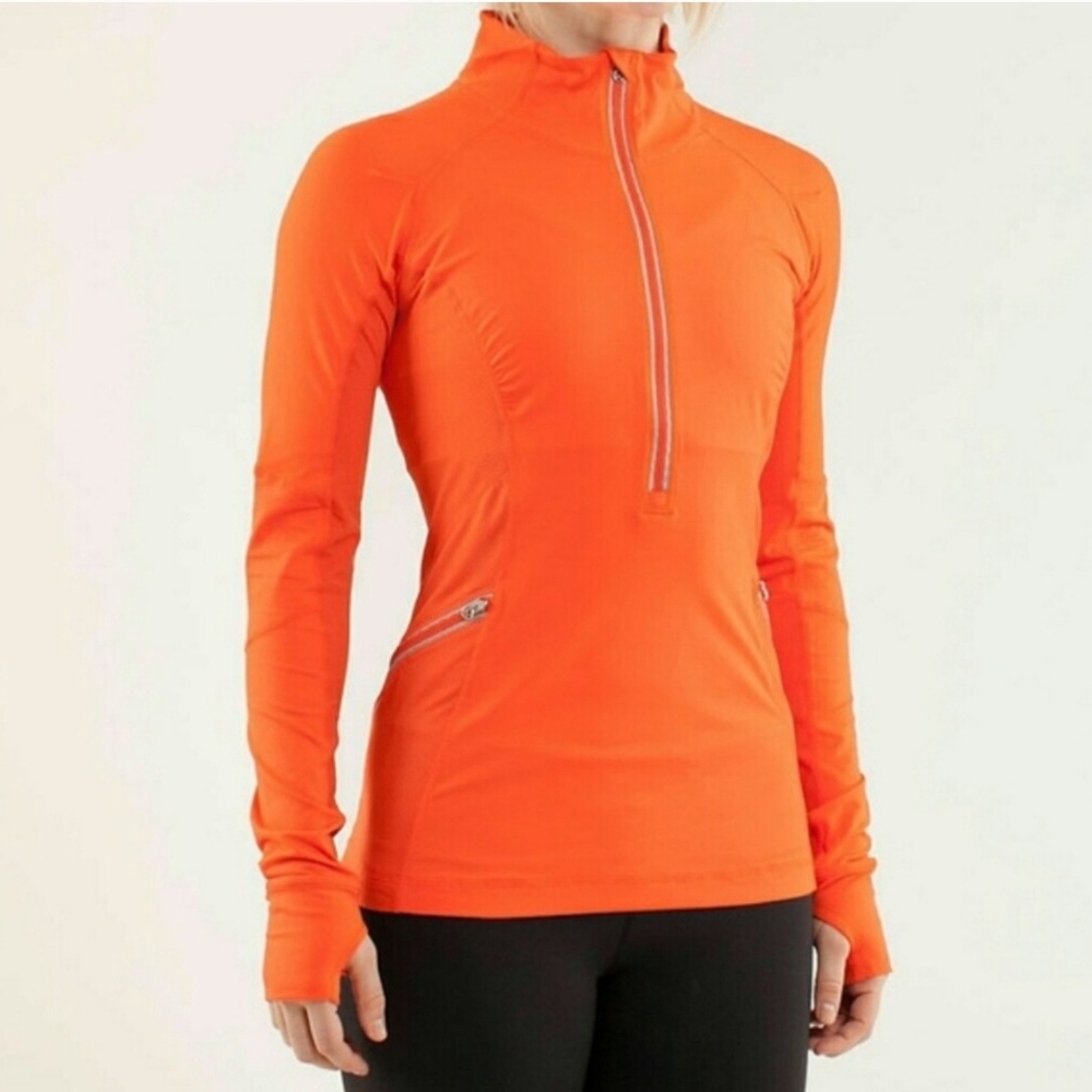 Lululemon Athletica Orange Half-Zip Pullover